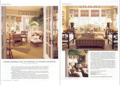 A magazine with a room with furniture.